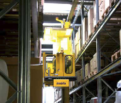 Manually controlled stacker crane